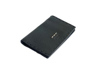 Fendi Selleria Gray Calf Leather Vertical Bifold Wallet