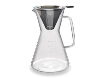 London Sip - Glass Pour Over Carafe w/Reusable Filter, 1200ml