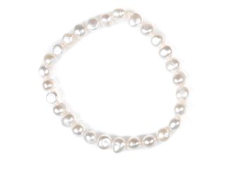 White Freshwater Pearl Stretchy Bracelet