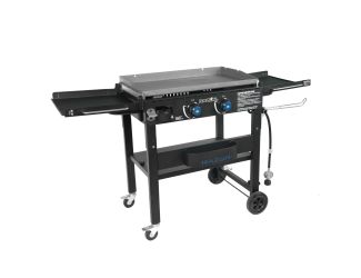 Razor2-Burner Griddle w/Foldable Side Shelves (Includes Condiment Tray & Wind Guards)