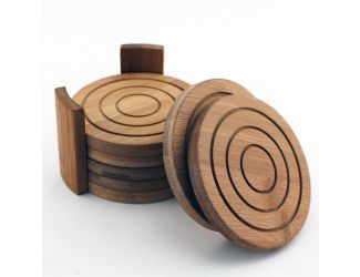 Bamboo 7pc Coaster Set, Natural