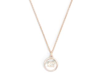 Mother of Pearl Coin Pendant - Cream/Rose Gold