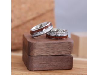Huck - Stainless Steel & Rosewood Ring Size 9