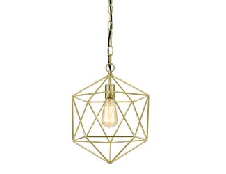 Bellini Triangles Pendant Light for Hardwire or Plug-In Swag Installation in Brushed Gold