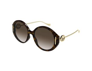 Womens Round Sunglasses - Havana, Gold