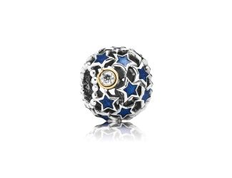 Night Sky Blue Enamel and Clear CZ