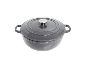 Enameled 4.8 Qt. Cast Iron Dutch Oven with Lid - Grey