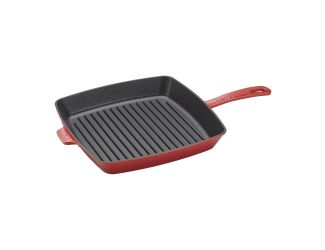 Cast Iron 12" Square Grill Pan - Cherry