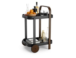 Bellwood Bar/Serving Cart Blk/Walnut