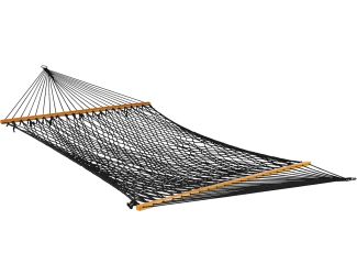 Bliss Hammocks 2 Person 60" Wide Recycled Cotton Rope Hammock - Black