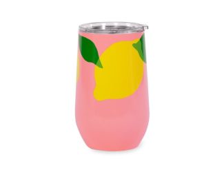 16oz Stainless Steel Stemless Wine Tumbler - Lemon Toss