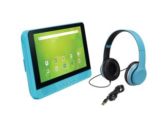 10" Android Tablet w/ Built-In DVD Player with Headphones - Turquoise