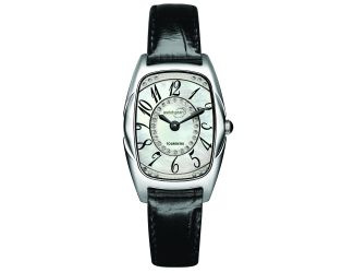 Ladies 26x38mm Watch with Black Leather Strap