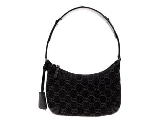 Gucci Horsebit Small Black Leather Slim Shoulder Bag Gold Hardware Womens