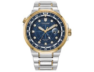 Men's Endeavor Eco-Drive watch, Two-Tone Stainless Steel Bracelet with Blue dial