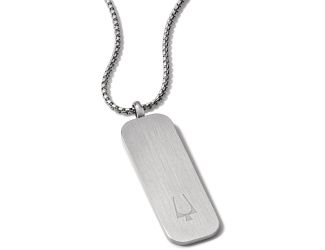 Necklace: Stainless Steel Oblong Dogtag Pendant