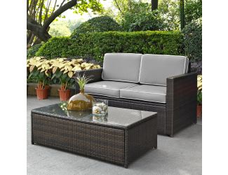 Palm Harbor 2Pc Outdoor Wicker Conversation Set
