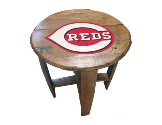 Cincinnati Reds Oak Barrel Table