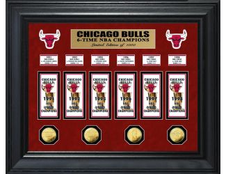 Chicago Bulls 6-Time NBA Champions Deluxe Gold Coin & Banner Collection