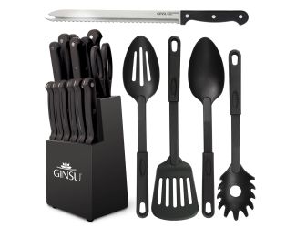 Kiso 19-Piece Knife Block Set plus Original Slicer Package - Black