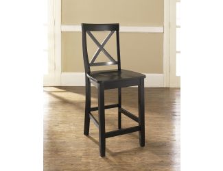X-Back Bar Stool (Black) w/ 24" Seat Height.(PAIRS)