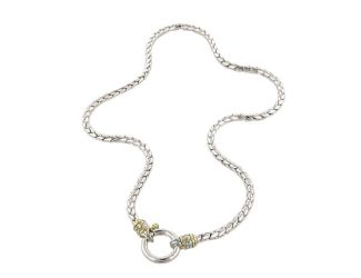 Spring Ring. Herringbone Chain Necklace. 19" L. - Add a charm -  Made in America