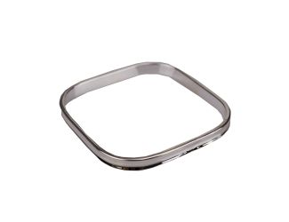 7mm Sterling Silver Plated Square Bangle Bracelet
