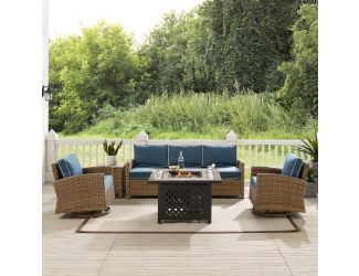 Bradenton 5Pc Swivel Rocker And Sofa Set W/Fire Table