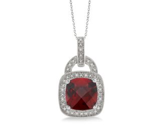 Garnet and Diamond Pendant