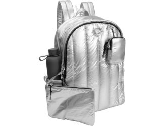 Metallic Quilted Backpack Size 18"