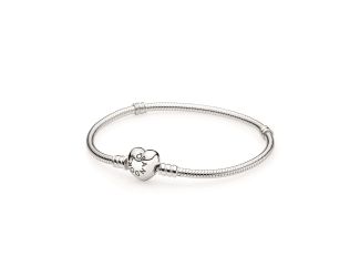 Moments Heart Clasp Snake Chain Bracelet Size 7.5