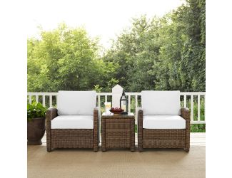 Bradenton 3Pc Outdoor Wicker Armchair Set - Sunbrella