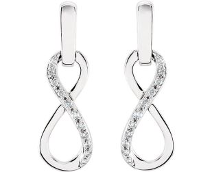 14k White 1/10 CTW Diamond Infinity-Inspired Earrings