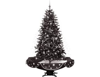 Let It Snow Series 75-In. Musical Christmas Tree with Black Umbrella Base, Snow Function, Decoration