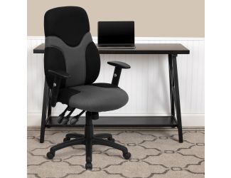 High Back Ergonomic Black and Gray Mesh Swivel Task Chair with Adjustable Arms