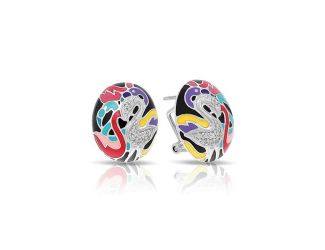 Belle Etoile Round Cubic Zirconia studded Multi color Flamingo Earring - 925 SS.