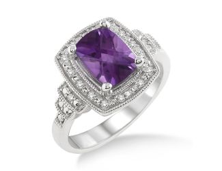 Amethyst & Diamond Ring