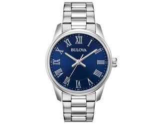 Men's Corporate Exclusive Silver-Tone Stainless Steel Watch Blue Dial