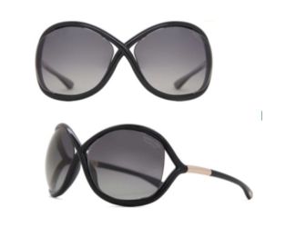 Tom Ford Whitney Ladies Injected Sunglasses - Shiny Black/Smoke Polarized