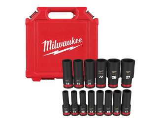 14pc SHOCKWAVE Impact Duty 1/2" Drive Metric Deep 6 Point Socket Set