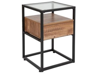 Cumberland Rustic Glass Modern End Table