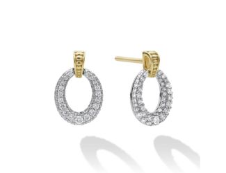 Oval Drop Diamond Earring Size 8mm