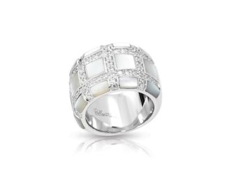 Belle Etoile Round Cubic Zirconia studded White Background Regal Size-7 Ring - 925 Sterling silver