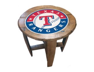 Texas Rangers Oak Barrel Table