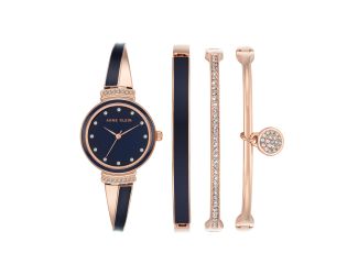 Women's Navy Bracelet Watch Set