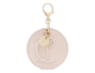 Christian Louboutin Round Leather Logo Leche Cream Bag Charm Keychain