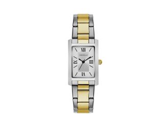 Caravelle Ladies Rectangular Two Tone SS Bracelet Watch
