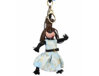 Prada Trick Pelle Azzurro Blue Dress Jasmine Doll Keyring Key Charm