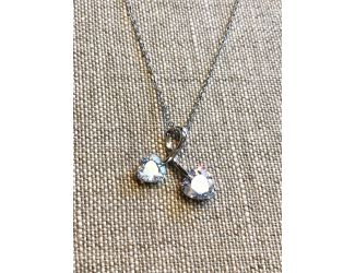Double Crystal Heart Necklace