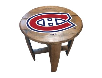 Montreal Canadiens Oak Barrel Table
